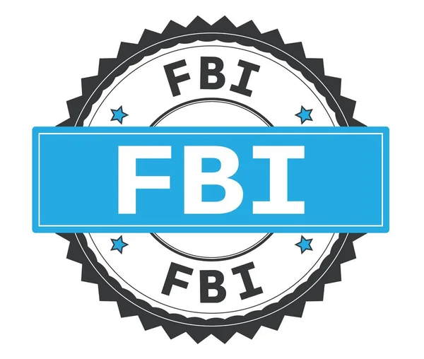 グレーと水色の Fbi テキスト ラウンド スタンプ、ジグザグ ジグザグのボーダーと. — ストック写真