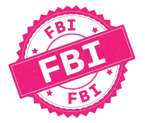 Carimbo redondo de texto rosa do FBI, com borda zig zag . — Fotografia de Stock