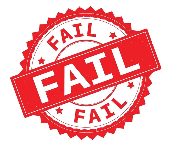 Fail rode tekst ronde stempel, met zig zag rand. — Stockfoto