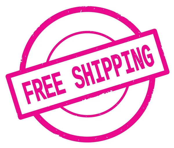 FREE SHIPPING text, written on pink simple circle stamp. — Stock Photo, Image