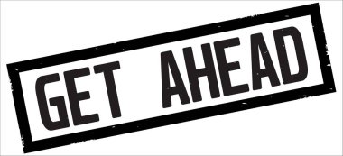 Ahead mesajı, siyah dikdörtgen kenarlık damgası.