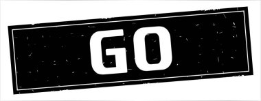 Metin, tam siyah dikdörtgen damga üzerinde gitmek.