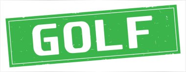 Tam yeşil dikdörtgen damga üzerinde Golf metin.