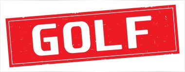 Tam kırmızı dikdörtgen damga üzerinde Golf metin.