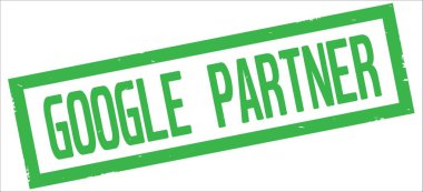 Yeşil dikdörtgen kenarlık damga üzerinde Google ortağı metin.
