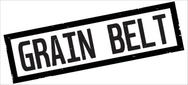 Tahıl kemer metin, siyah dikdörtgen kenarlık damgası.