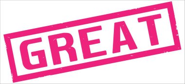 Pembe dikdörtgen kenarlık damga üzerinde büyük metin.