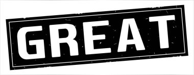 Tam siyah dikdörtgen damga üzerinde büyük metin.