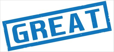 Mavi dikdörtgen kenarlık damga üzerinde büyük metin.