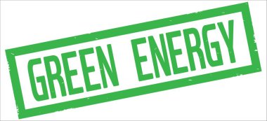 Yeşil dikdörtgen kenarlık damga üzerinde yeşil enerji metin.