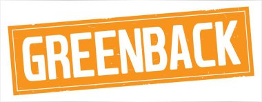 Tam turuncu dikdörtgen damga üzerinde dolar metin.