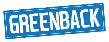 Tam mavi dikdörtgen damga üzerinde dolar metin.