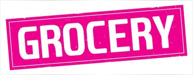 Tam pembe dikdörtgen damga üzerinde bakkal metin.