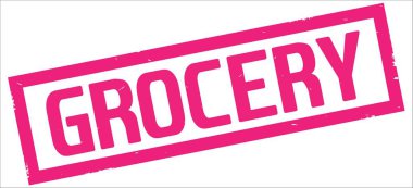 Pembe dikdörtgen kenarlık damga üzerinde bakkal metin.