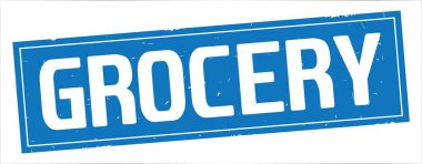 Bakkal metni, tam mavi dikdörtgen damgası.