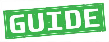 Kılavuzu metni, tam yeşil dikdörtgen damgası.