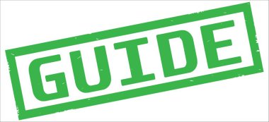 Yeşil dikdörtgen kenarlık damga üzerinde Kılavuzu metin.