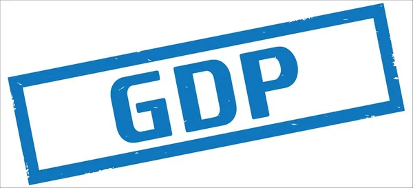 GDP text, on blue rectangle border stamp. — Stock Photo, Image