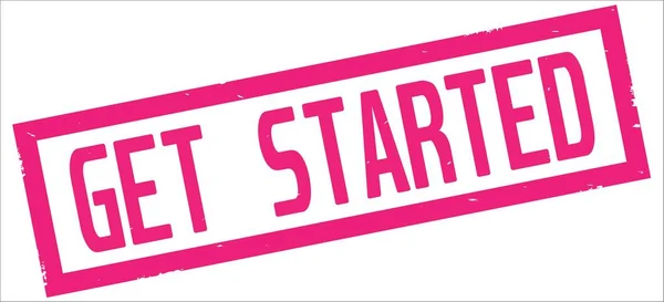 GET STARTED text, on pink rectangle border stamp. — Stock Photo, Image