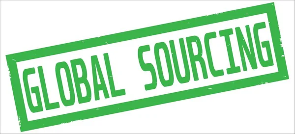 Yeşil dikdörtgen kenarlık damga üzerinde Global Sourcing metin. — Stok fotoğraf