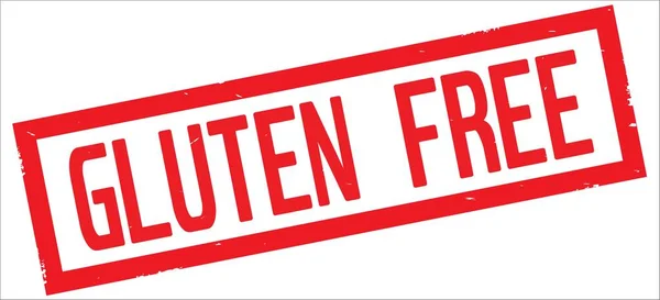 GLUTEN FREE text, on red rectangle border stamp. — Stock Photo, Image