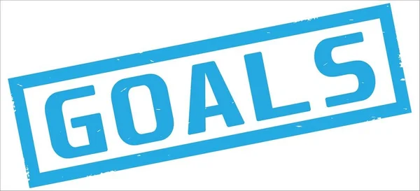 GOALS text, on cyan rectangle border stamp. — Stock Photo, Image