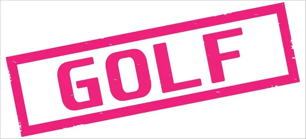Texto GOLF, sobre carimbo de borda retangular rosa . — Fotografia de Stock