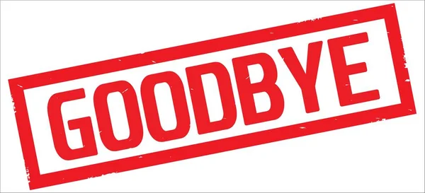 GOODBYE text, on red rectangle border stamp. — Stock Photo, Image