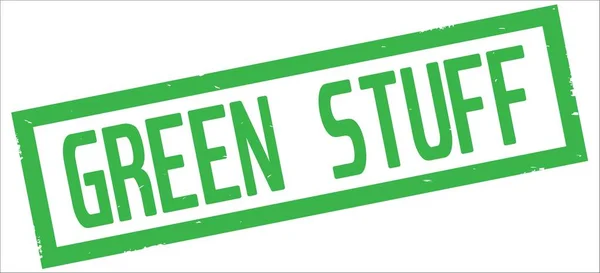 Zelené věci text, na zelený obdélník hranice razítka. — Stock fotografie