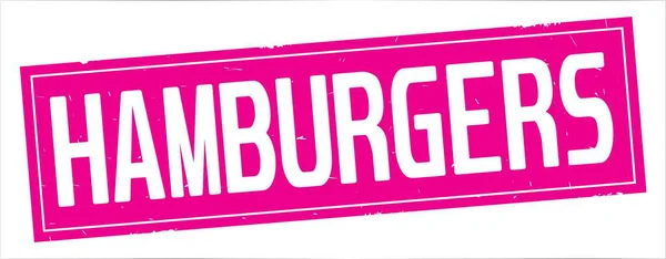 Hamburgare text, på full rosa rektangel stämpel. — Stockfoto