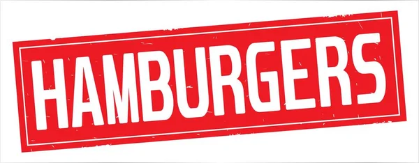 Hamburgare text, på full röda rektangeln stämpel. — Stockfoto