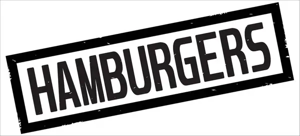 Texto de HAMBURGERS, en sello de borde rectángulo negro . — Foto de Stock