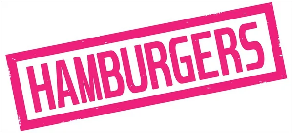 HAMBURGERS texto, en rosa sello de borde rectángulo . —  Fotos de Stock