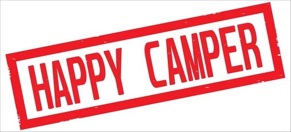 Happy Camper text, den röda rektangeln gränsen stämpel. — Stockfoto