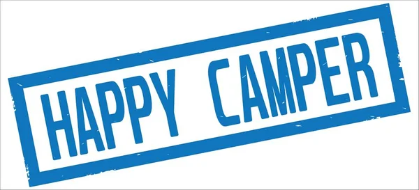 Mavi dikdörtgen kenarlık damga üzerinde mutlu Camper metin. — Stok fotoğraf