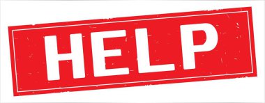 Yardım metni, tam kırmızı dikdörtgen damgası.