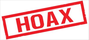 Kırmızı dikdörtgen kenarlık damga üzerinde aldatmaca metin.