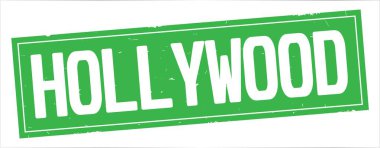 Hollywood metni, tam yeşil dikdörtgen damgası.