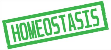 Yeşil dikdörtgen kenarlık damga üzerinde homeostazı metin.