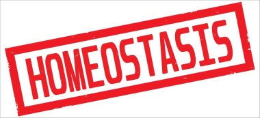 Kırmızı dikdörtgen kenarlık damga üzerinde homeostazı metin.