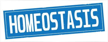 Tam mavi dikdörtgen damga üzerinde homeostazı metin.