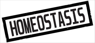 Siyah dikdörtgen kenarlık damga üzerinde homeostazı metin.