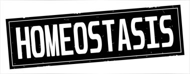 Tam siyah dikdörtgen damga üzerinde homeostazı metin.