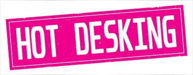 Tam pembe dikdörtgen damga üzerinde sıcak Desking metin.