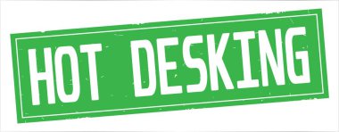 Tam yeşil dikdörtgen damga üzerinde sıcak Desking metin.