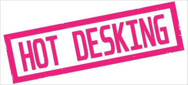 Pembe dikdörtgen kenarlık damga üzerinde sıcak Desking metin.