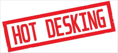 Kırmızı dikdörtgen kenarlık damga üzerinde sıcak Desking metin.