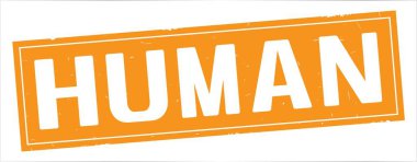 Tam turuncu dikdörtgen damga üzerinde insan metin.