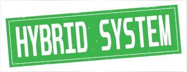 Hibrid sistem metni, tam yeşil dikdörtgen damgası.