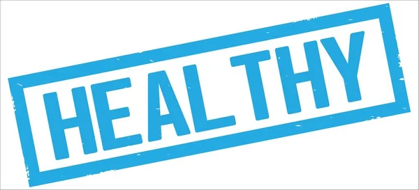 HEALTHY text, on cyan rectangle border stamp. — Stock Photo, Image